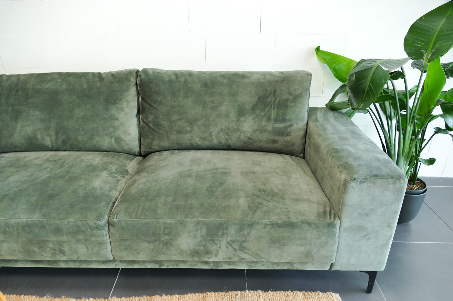 Refurbished Moderne hoekbank Velvet Groen
