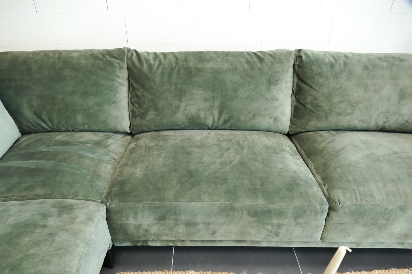 Refurbished Moderne hoekbank Velvet Groen