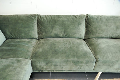 Refurbished Moderne hoekbank Velvet Groen