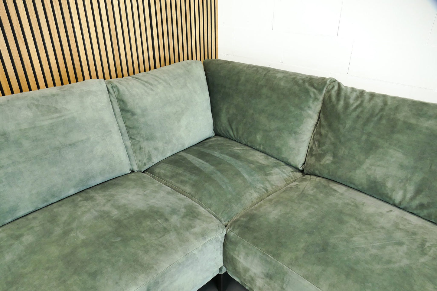 Refurbished Moderne hoekbank Velvet Groen