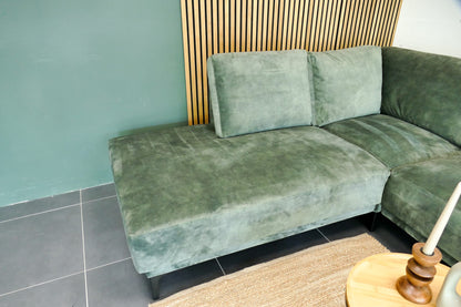Refurbished Moderne hoekbank Velvet Groen