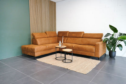 Refurbished Inhouse Hoekbank Rigas Cognac