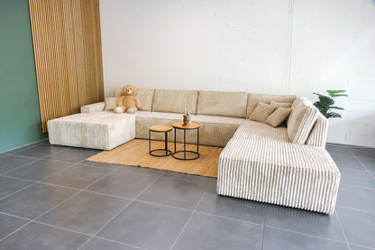 Refurbished Ribstof U-bank Beige
