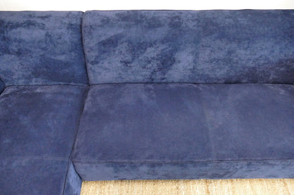 Refurbished Hoekbank Velvet Marineblauw Zitmaxx