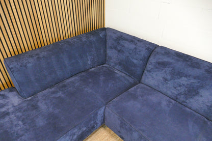 Refurbished Hoekbank Velvet Marineblauw Zitmaxx