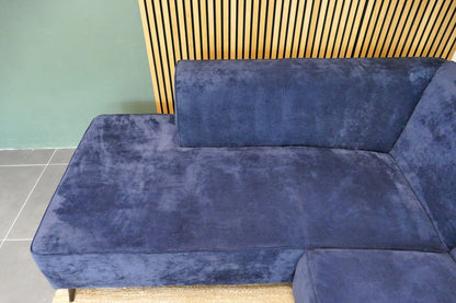Refurbished Hoekbank Velvet Marineblauw Zitmaxx