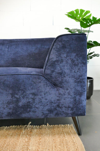 Refurbished Hoekbank Velvet Marineblauw Zitmaxx