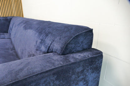 Refurbished Hoekbank Velvet Marineblauw Zitmaxx