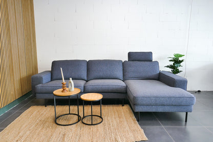 Refurbished Montel Brooke Chaise Longue grijs / blauw