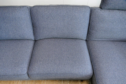 Refurbished Montel Brooke Chaise Longue grijs / blauw