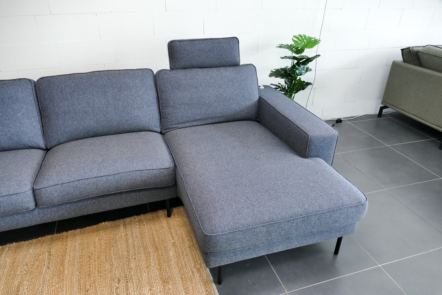 Refurbished Montel Brooke Chaise Longue grijs / blauw