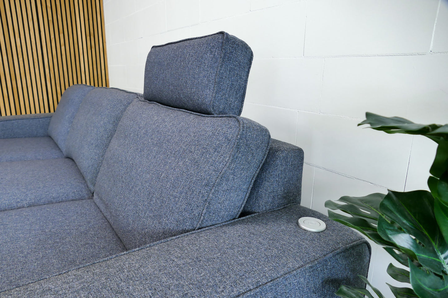Refurbished Montel Brooke Chaise Longue grijs / blauw