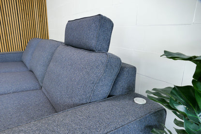 Refurbished Montel Brooke Chaise Longue grijs / blauw