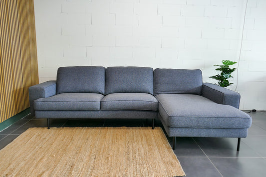 Refurbished Montel Brooke Chaise Longue grijs / blauw