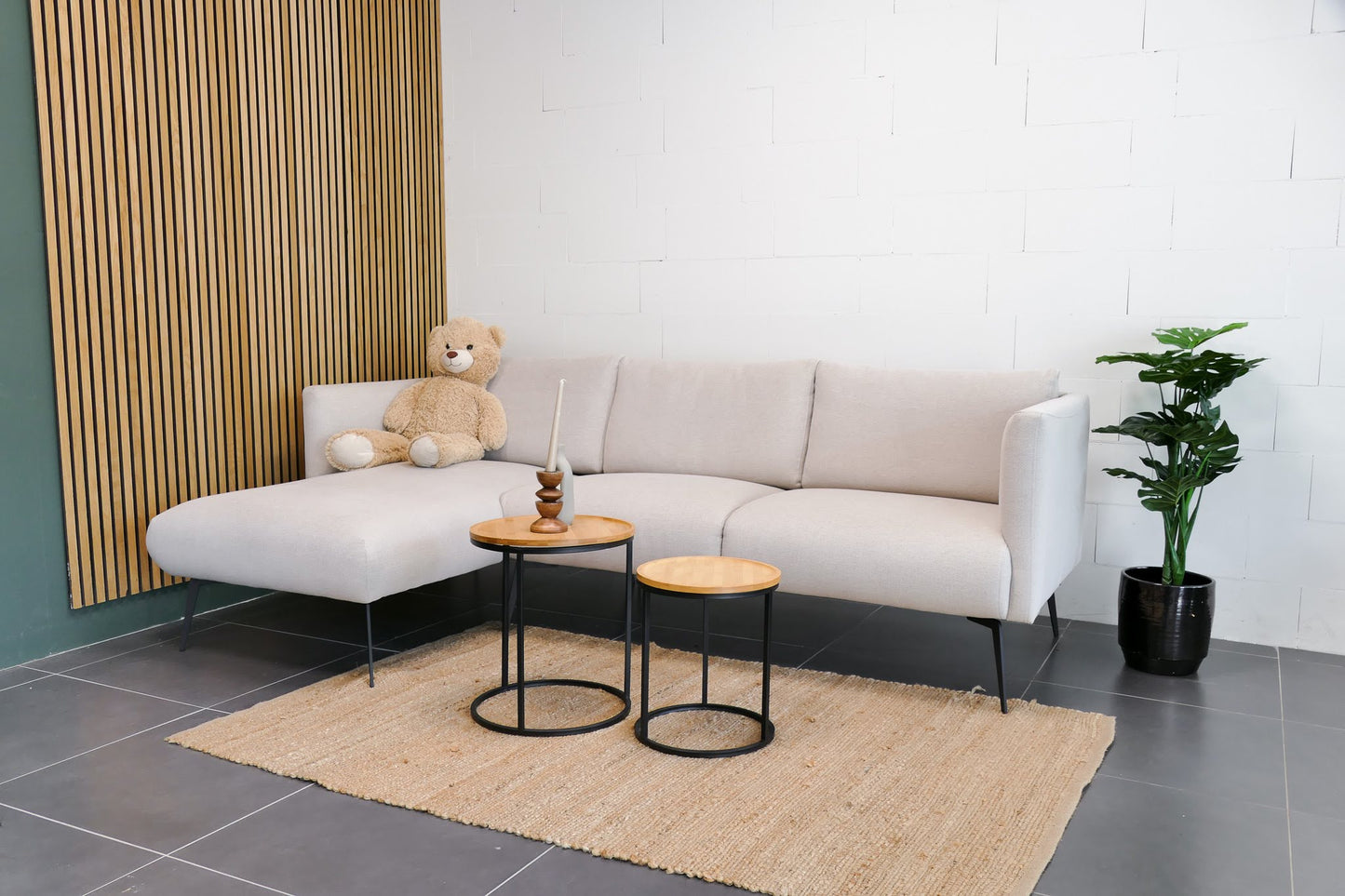 Refurbished Chaise Longue Beige Lund