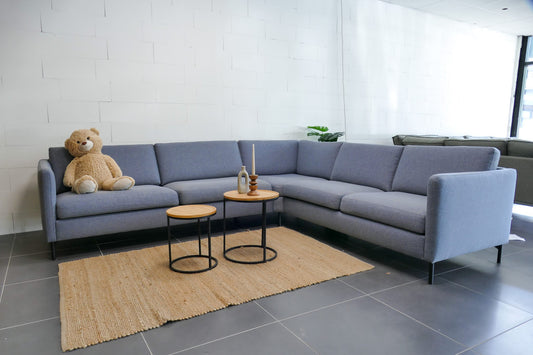 Refurbished Moderne Hoekbank Lichtblauw