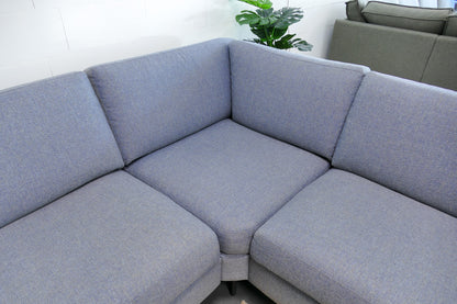 Refurbished Moderne Hoekbank Lichtblauw