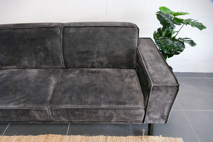 Refurbished Velvet hoekbank Antraciet