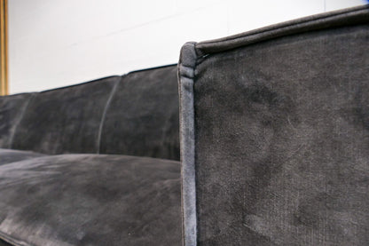 Refurbished Velvet hoekbank Antraciet