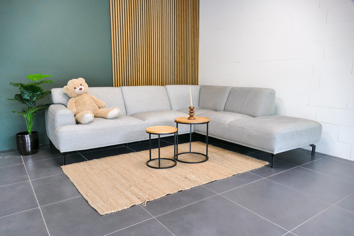 Refurbished Montel Hoekbank Marvel zilver grijs