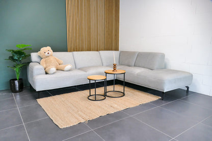 Refurbished Montel Hoekbank Marvel zilver grijs