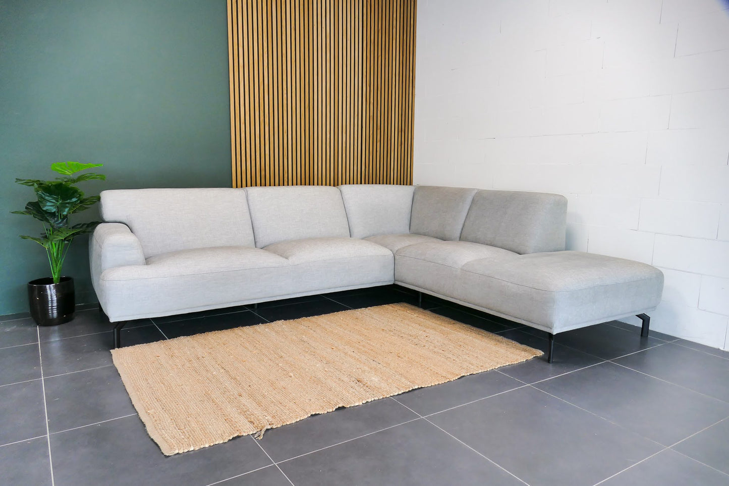 Refurbished Montel Hoekbank Marvel zilver grijs