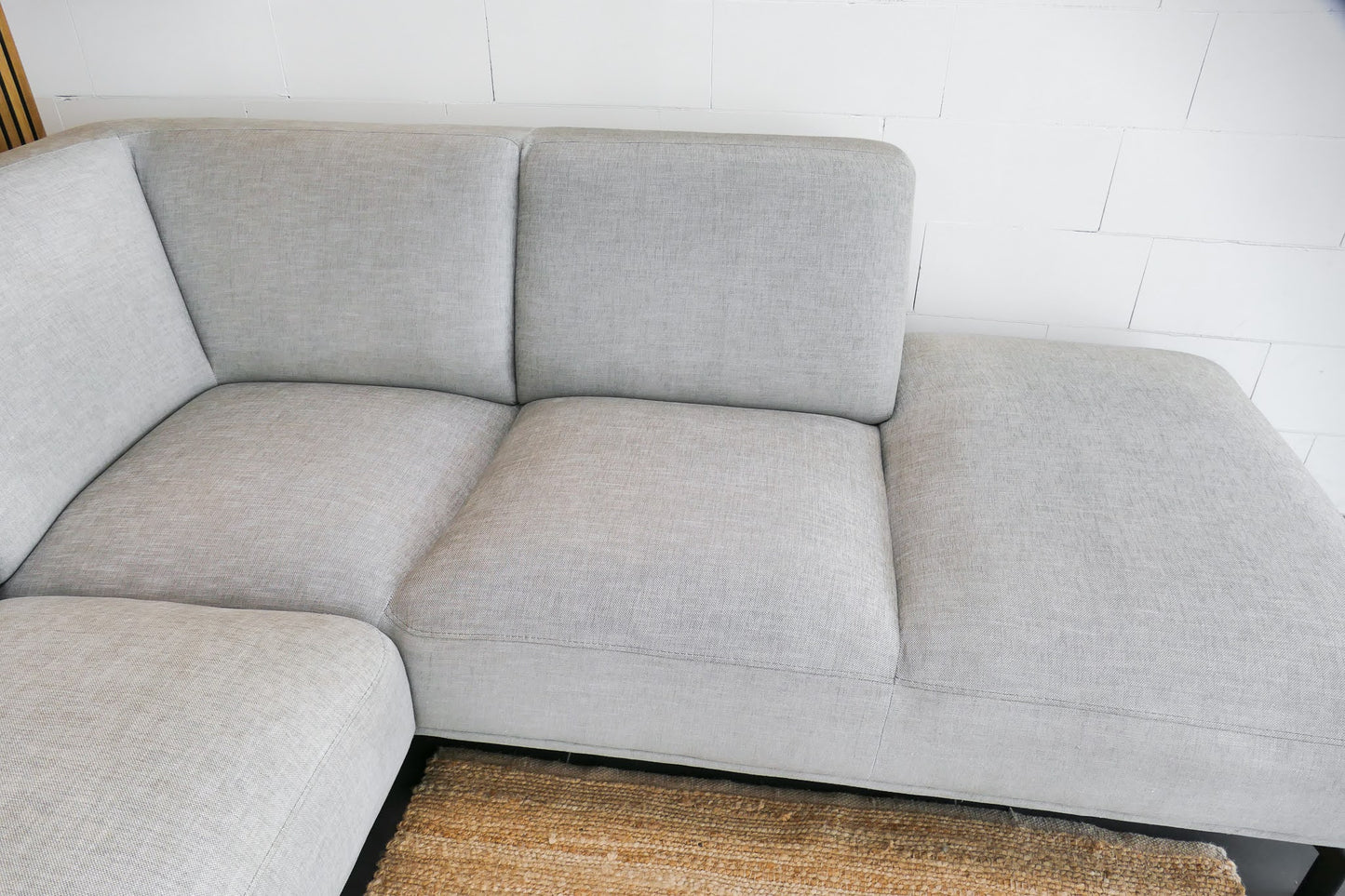 Refurbished Montel Hoekbank Marvel zilver grijs