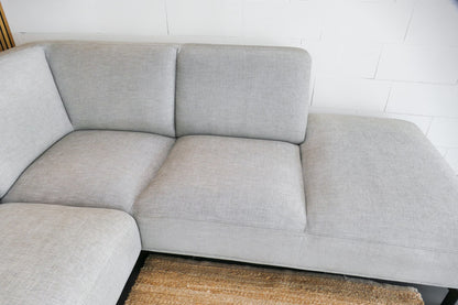 Refurbished Montel Hoekbank Marvel zilver grijs