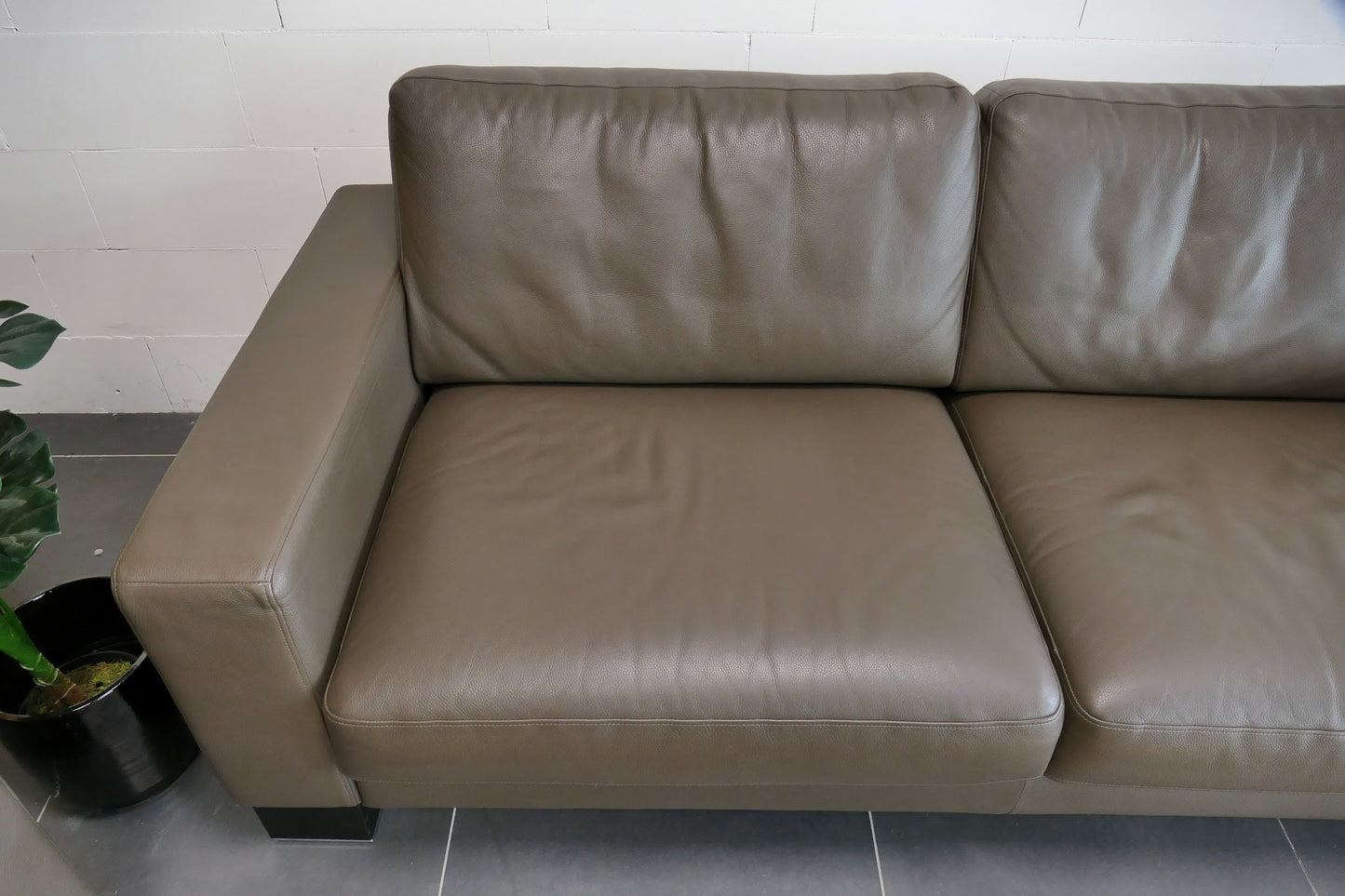 Refurbished Rolf Benz 3 zits EGO Bruin leer