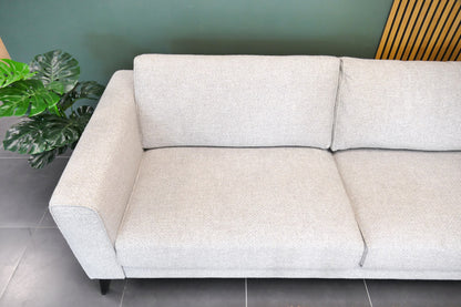 Refurbished Hoekbank Pronto met hocker beige