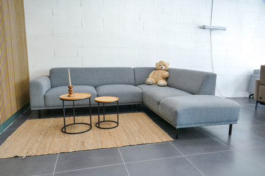 Refurbished Moderne Hoekbank Lichtblauw