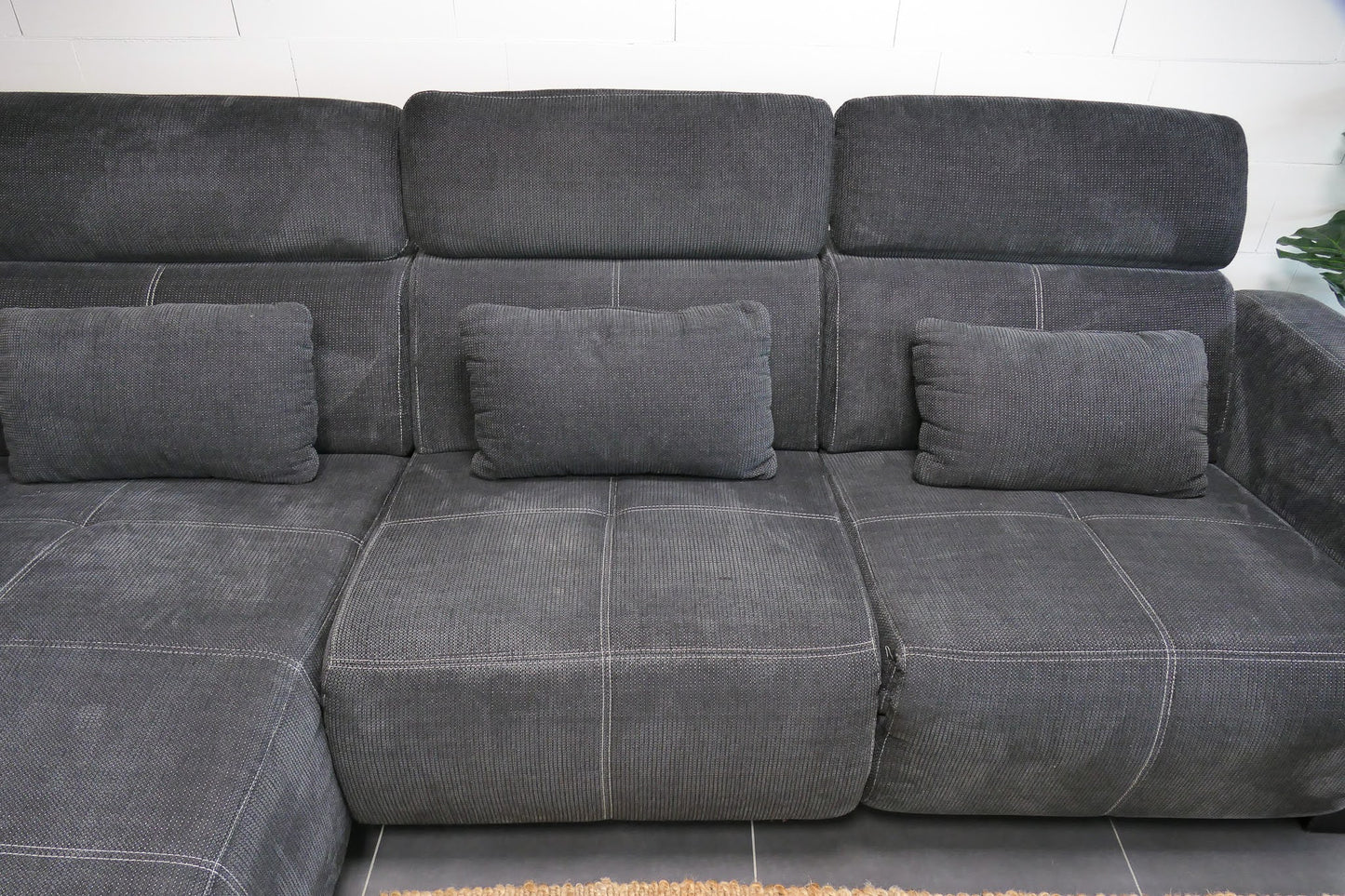 Refurbished Hoekbank Elektrisch verstelbaar Antraciet