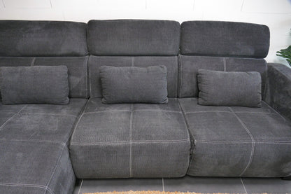 Refurbished Hoekbank Elektrisch verstelbaar Antraciet