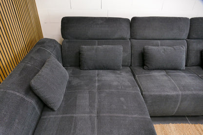 Refurbished Hoekbank Elektrisch verstelbaar Antraciet