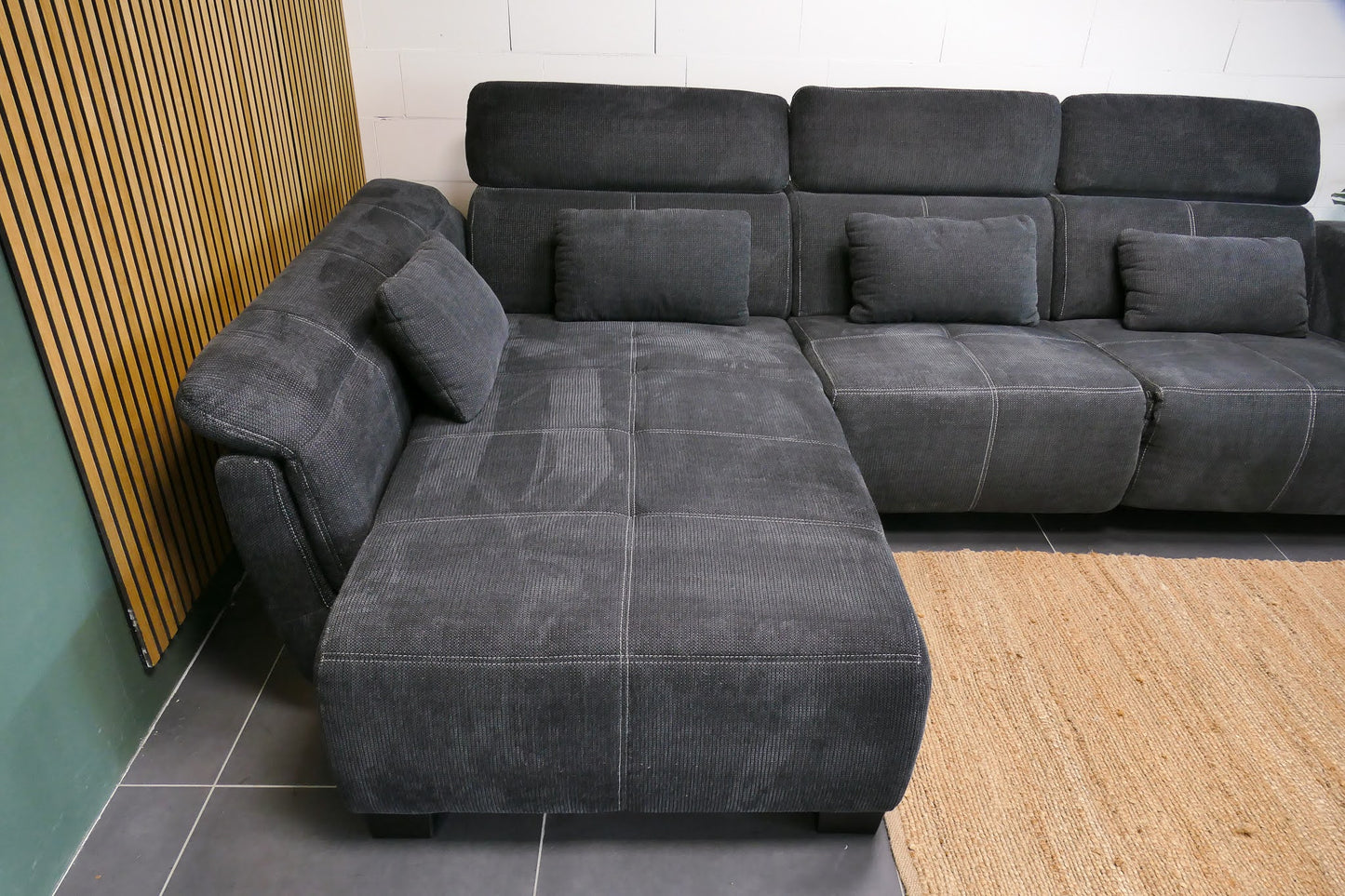 Refurbished Hoekbank Elektrisch verstelbaar Antraciet