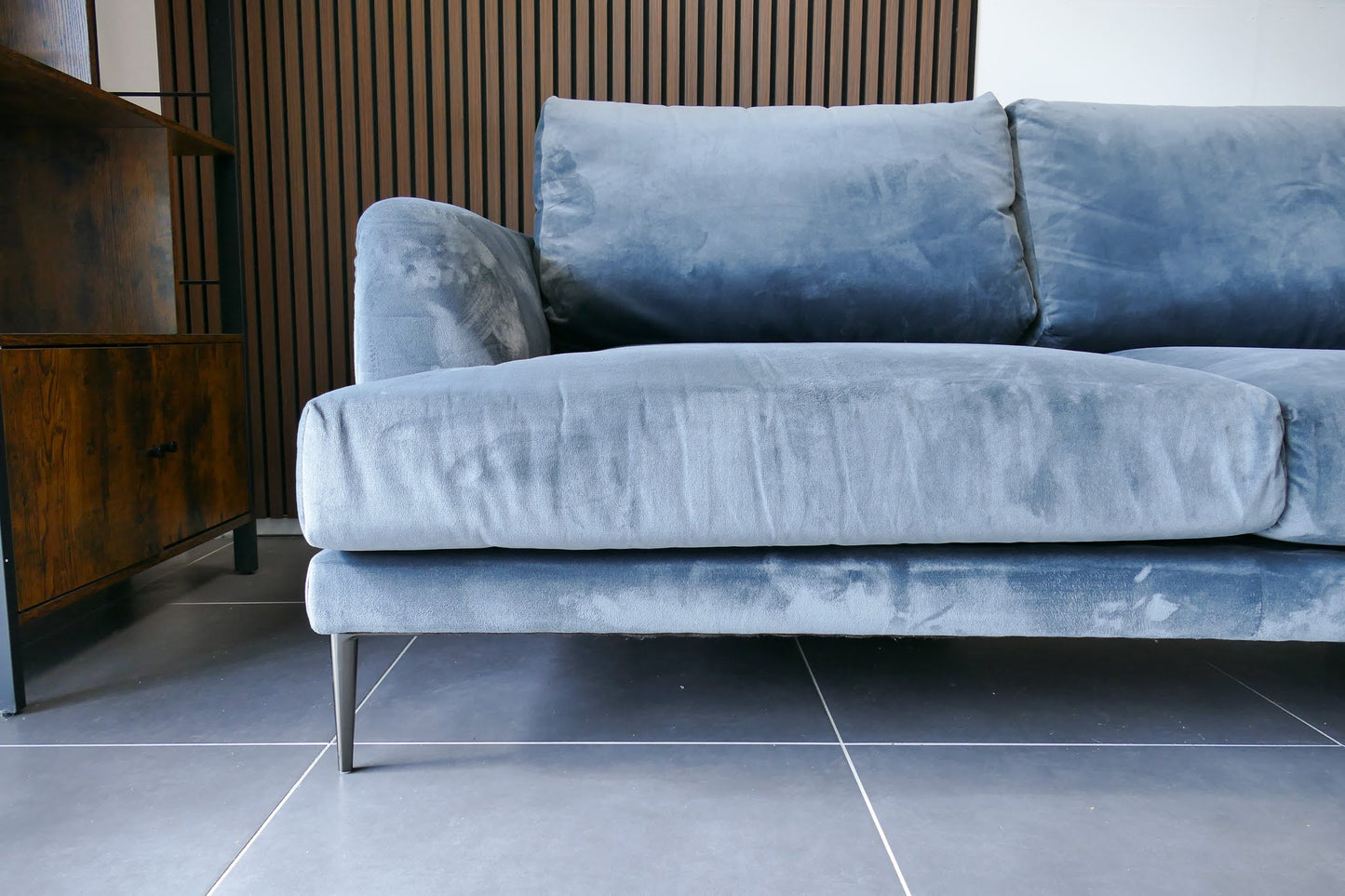 Refurbished Hoekbank Velvet Turqouise