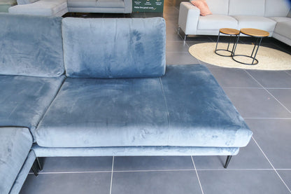 Refurbished Hoekbank Velvet Turqouise
