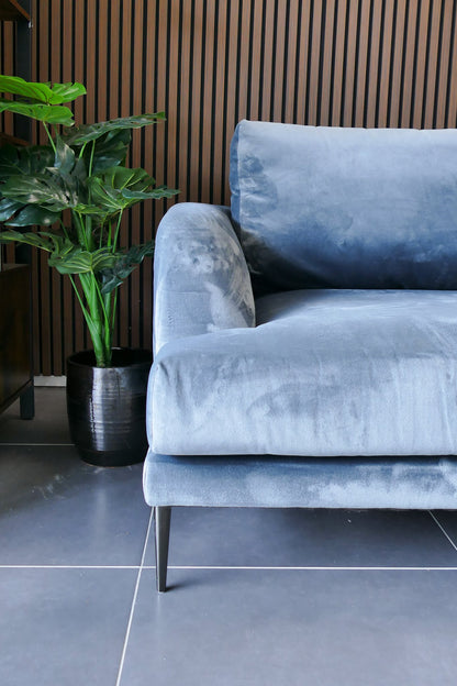 Refurbished Hoekbank Velvet Turqouise