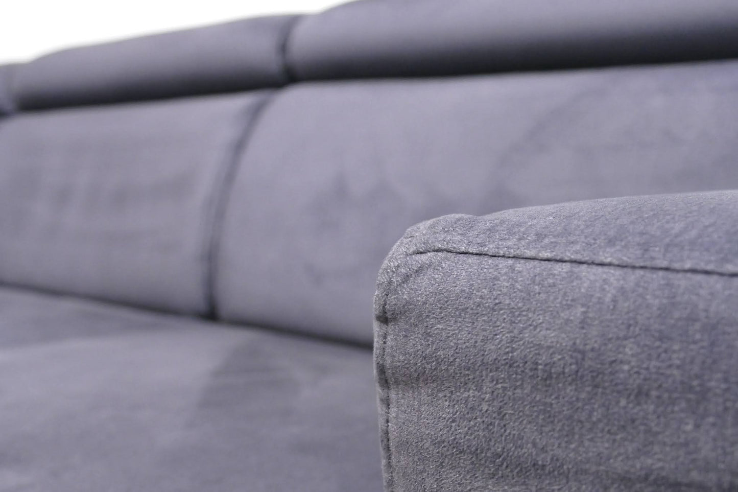 Refurbished Hoekbank met Verstelbare hoofdsteunen Antraciet / Donkerblauw