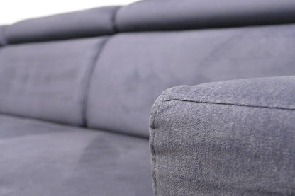 Refurbished Hoekbank met Verstelbare hoofdsteunen Antraciet / Donkerblauw