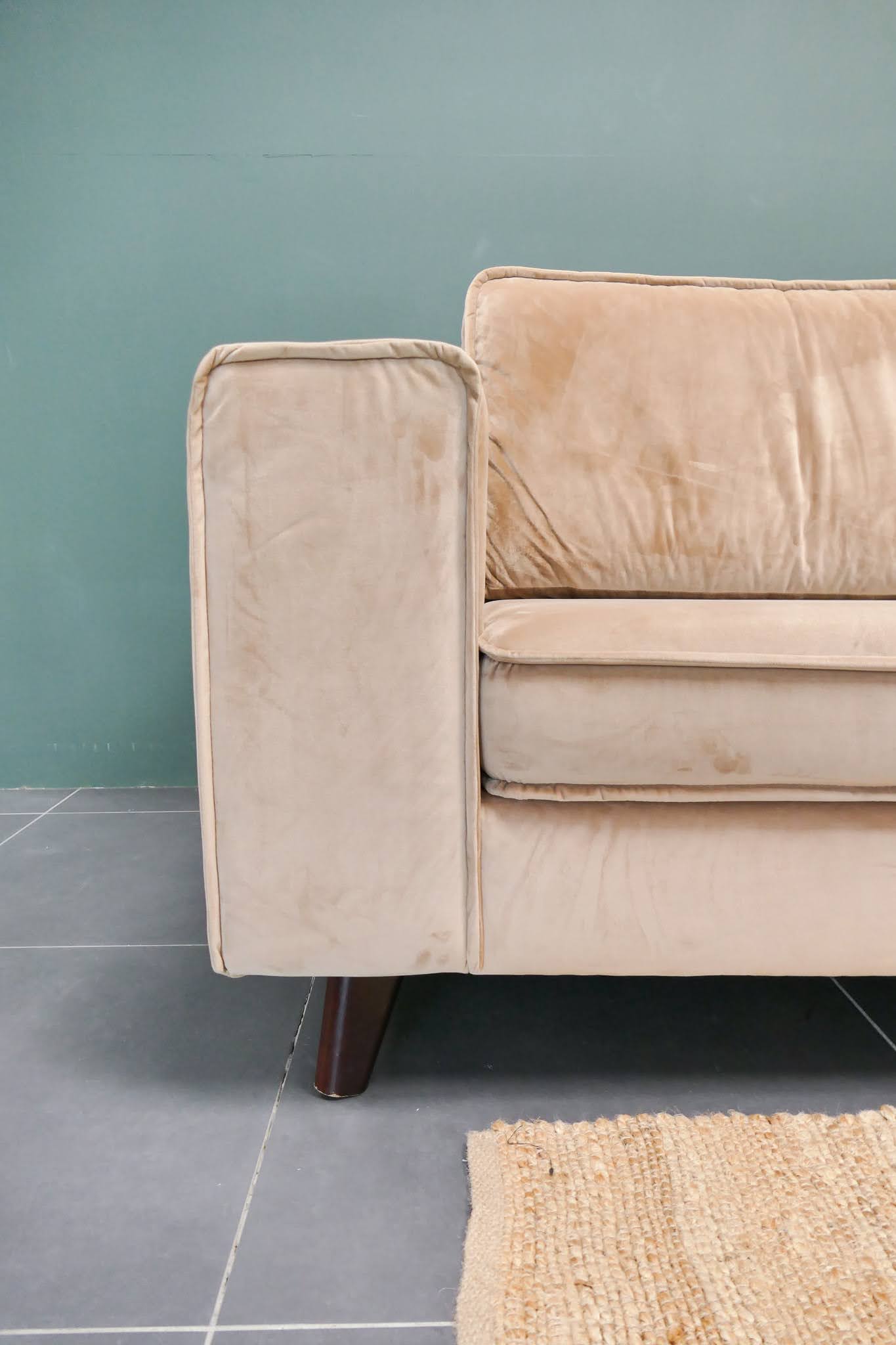 Grote Velvet Hoekbank Zitmaxx Camel Bruin