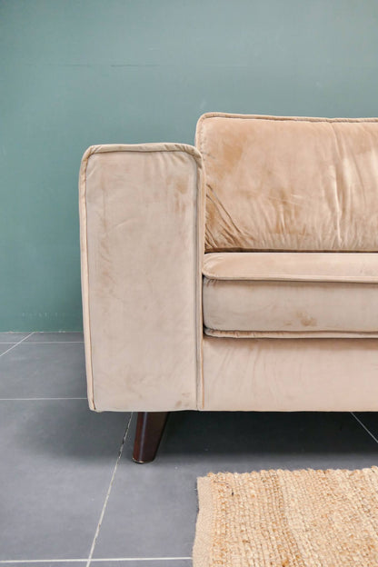 Grote Velvet Hoekbank Zitmaxx Camel Bruin