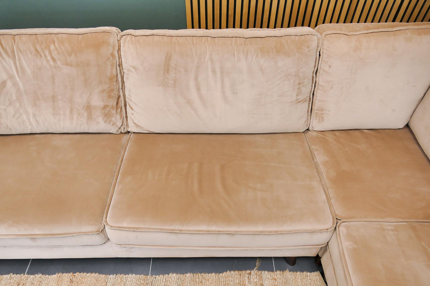 Grote Velvet Hoekbank Zitmaxx Camel Bruin