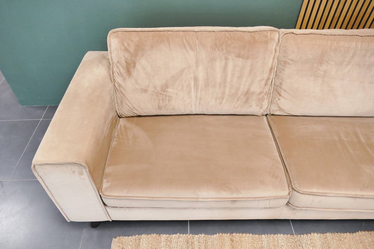 Grote Velvet Hoekbank Zitmaxx Camel Bruin