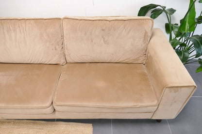 Grote Velvet Hoekbank Zitmaxx Camel Bruin