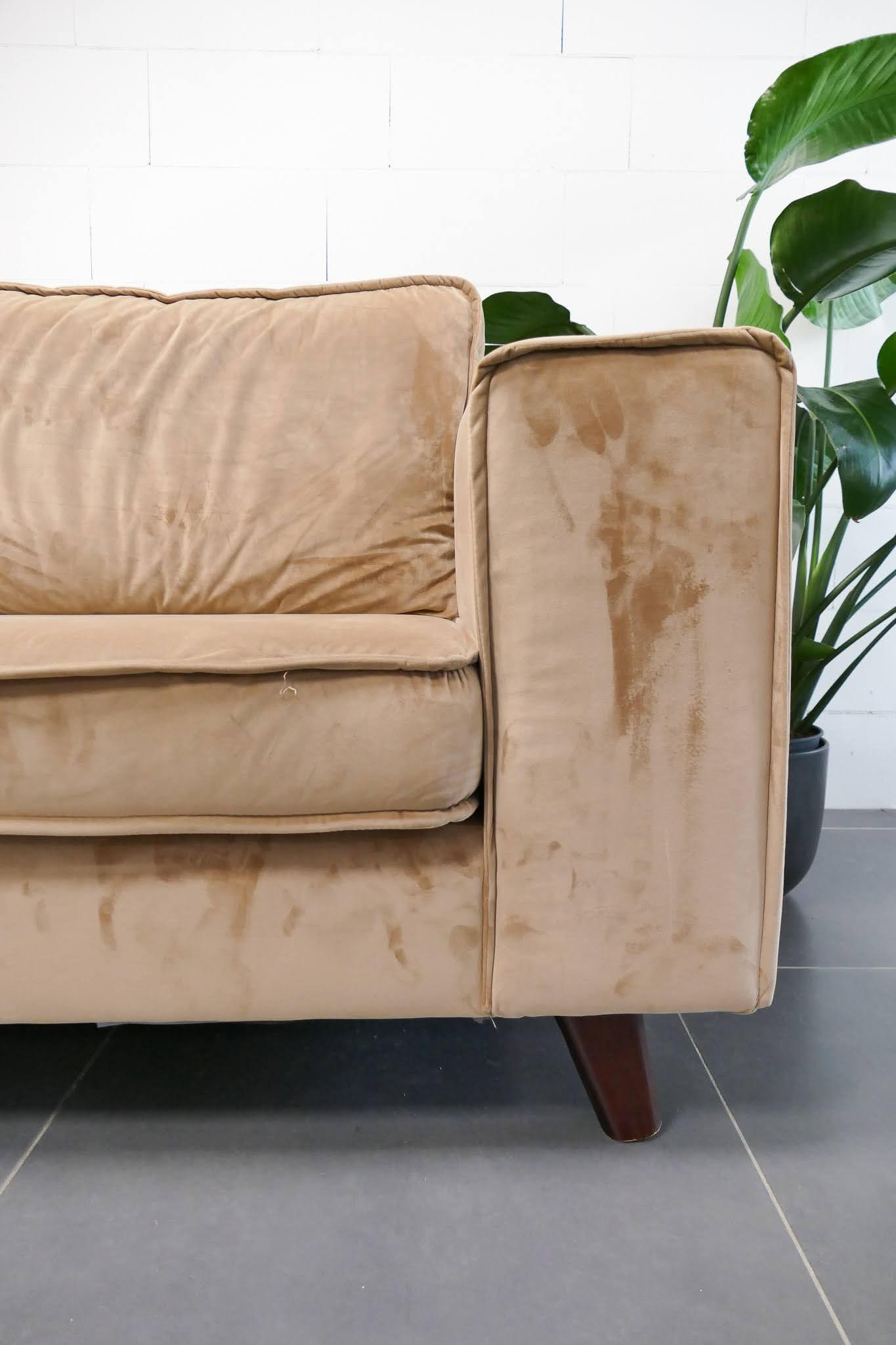 Grote Velvet Hoekbank Zitmaxx Camel Bruin