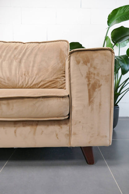 Grote Velvet Hoekbank Zitmaxx Camel Bruin