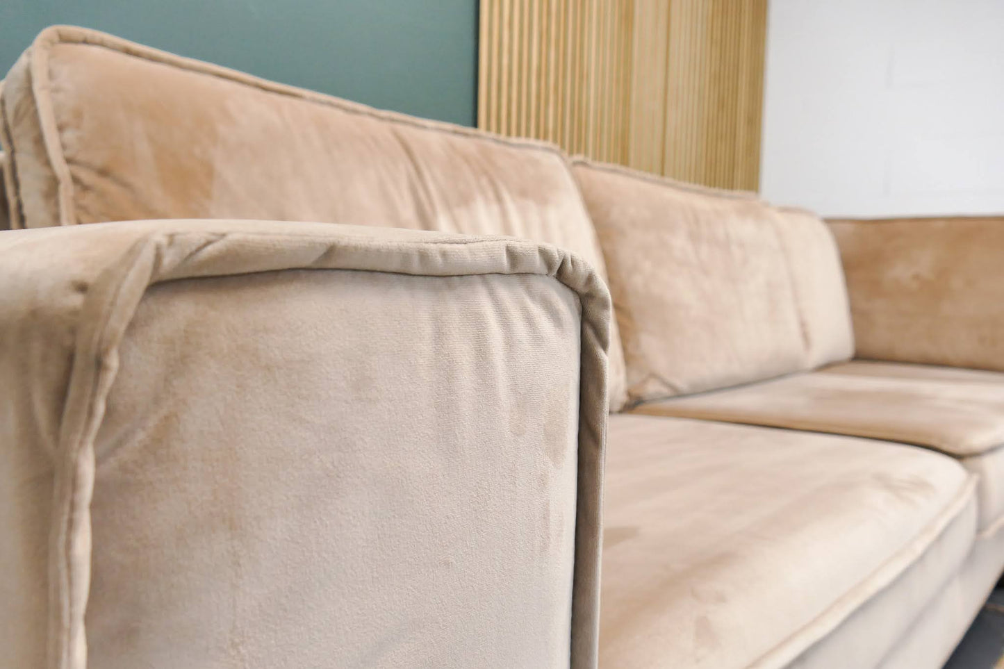 Grote Velvet Hoekbank Zitmaxx Camel Bruin