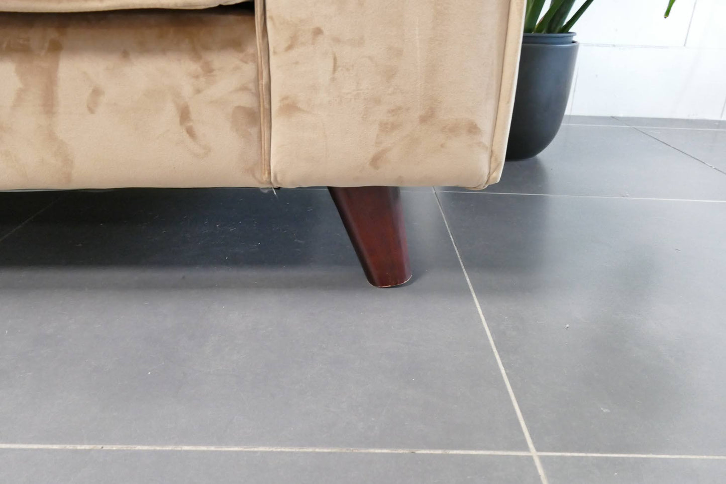 Grote Velvet Hoekbank Zitmaxx Camel Bruin