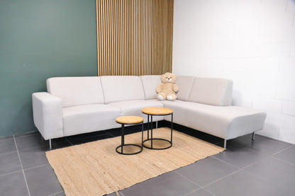 Refurbished Moderne Hoekbank Beige Ecru